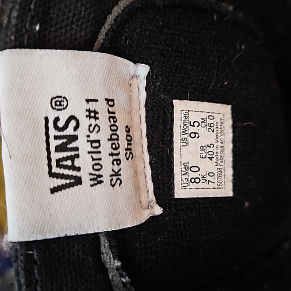 Vans SK8-Hi black suede with neon flames high top sneakers W9.5, M8 - Picture 5 of 12